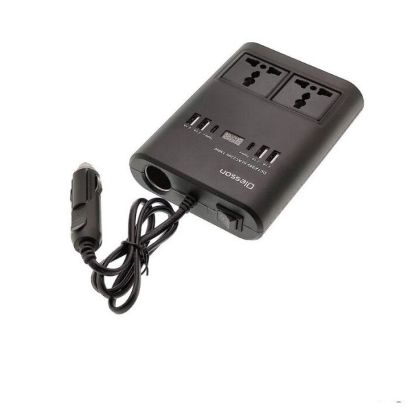Invertor Auto 12V/24V la 220V 150W cu 4 USB și 2 Type-C – Convertor Tensiune cu 2 prize