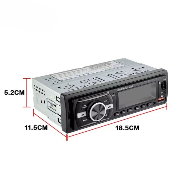MP3 Player Auto 4x50W cu USB, SD, AUX, Radio FM + Telecomandă 12V, Display LED