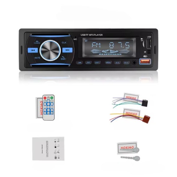 MP3 Player Auto 4x50W cu USB, SD, AUX, Radio FM + Telecomandă 12V, Display LED