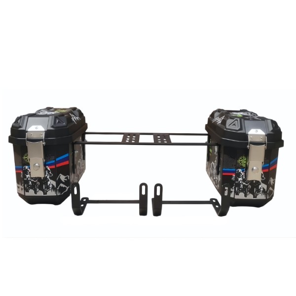 Set Cutii Laterale BENELLI TRK 702  Moto 45L cu Suport Metalic 49x21x30 cm – Side Case Motocicletă, Cutii Bagaj Waterproof, PP Rezistent