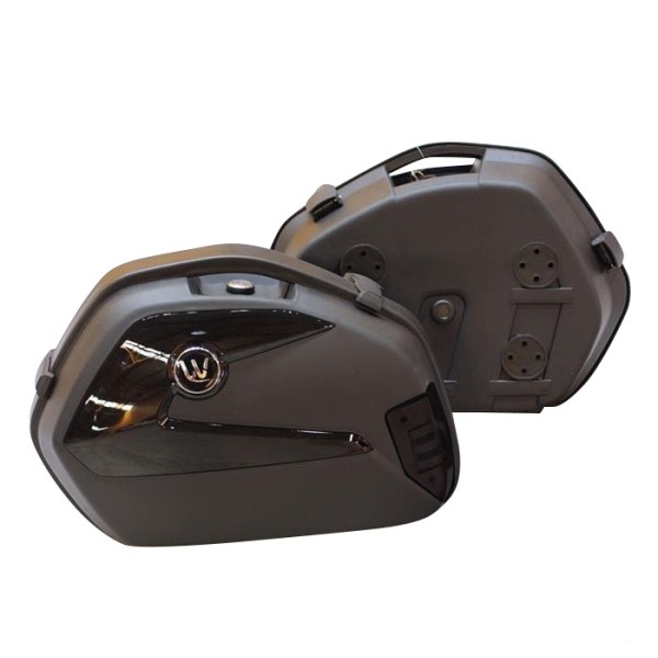 Top Case Cutii laterale CFMOTO 700MT   V35 20L set 2 buc ABS impermeabile negre cu CADRU DE PRINDERE