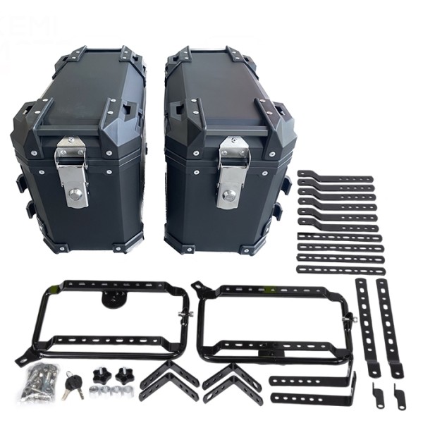Set Cutii Laterale HARLEY-DAVIDSON ROAD GLIDE  Moto 56L cu Suport Metalic 49x21x30 cm – Side Case Motocicletă, Cutii Bagaj Waterproof, PP Rezistent
