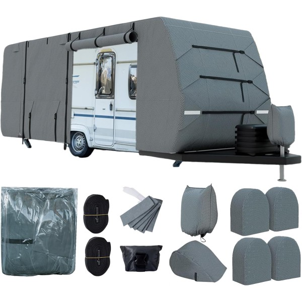 Prelata Husa exterioara Rulota Camper BUCCANEER CRUISER  Impermeabilă  7 Straturi Anti-UV  Premium cu Protecție Totală pentru Exterior  630(L)x245(l)x222(h)cm
