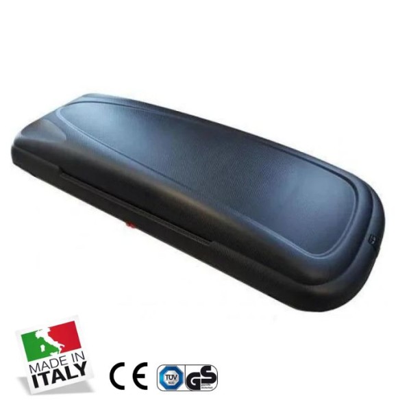 Cutie portbagaj auto plafon Art Plast  Duo Carbon (400 litri) deschidere pe ambele parti