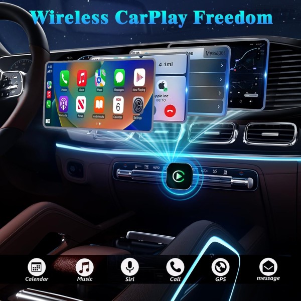 Adaptor Wireless Apple CarPlay și Android Auto  Compatibil Audi a4 b8 2008-2011 Conectare Fără Fir Plug & Play