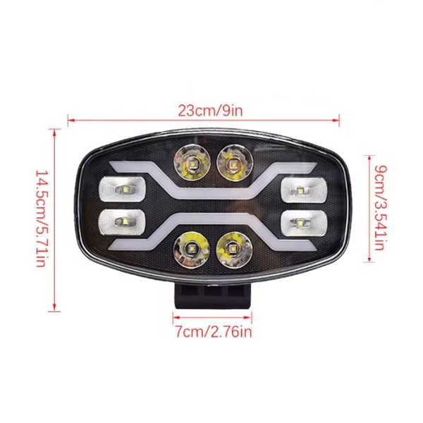 Proiector auto 23cm diametru led 60W 12-24V cu functie de pozitie, faza scurta , lunga si semnalizare carcasa aluminiu lumina puternica