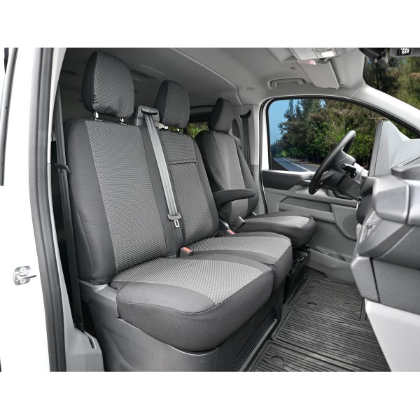 Huse autodedicate TOYOTA PROACE 3 locuri 2+1 an 2013-2026 cu cotiera si masuta Material textil GROS
