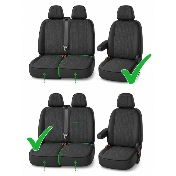 Huse autodedicate CITROEN JUMPY  3 locuri 2+1 an 2004-2014  cu cotiera si masuta Material textil GROS