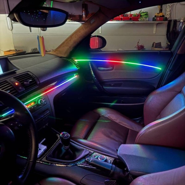 Kit Lumini Ambientale Auto RGB LED 7 Culori, Control Telefon Android/iOS, Sincronizare Muzică 18-1