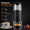 Aparat Cafea 15 bar Espressor Portabil 2 în 1 cu Capsule Nespresso și Cafea Măcinata, Baterie 2500 mAh, USB-C premium