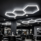 Aplica fagure Hexagon 3 x fagure Lampa LED Hexagonală 247 x 98 cm, 125W, 6500K – Iluminat pentru Garaj, Atelier, Detailing și Spații Comerciale