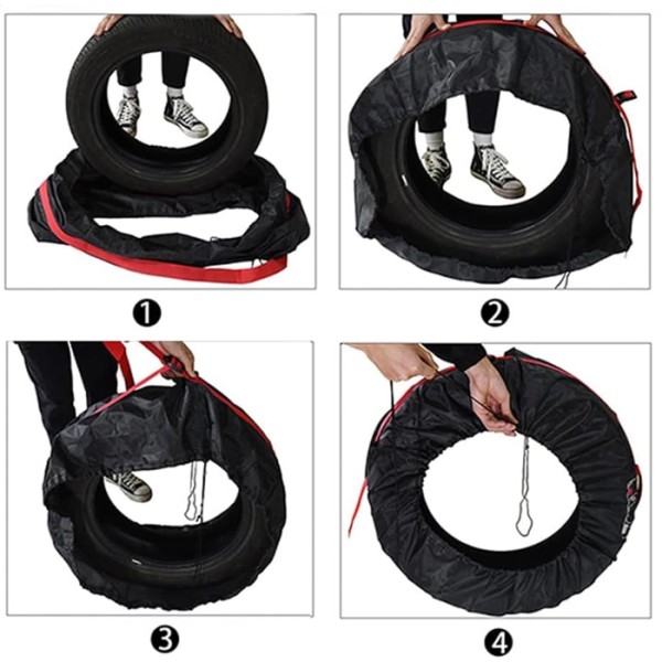 Set Huse depozitare si transport cu maner Protectie Jante auto R13 R14 R15 R16 R17 R18 R19 material care respira anti mucegai (depozitare in toate anotimpurile)