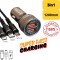 Incarcator telefon auto cu cablu 3 in 1 usb c ,micro , type c, QC 5.0, încărcare rapidă, 1.2 m.  2 porturi usb