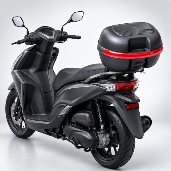 Top Case Moto portbagaj Piagio BEVERLY 35 x 25 x 22 cm,  cu Încuietoare și Reflectorizant Roșu