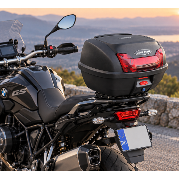 Cutie Portbagaj Honda NC 700STop Case Moto  42L, Negru, Impermeabil, Rezistent la Șocuri și Zgârieturi