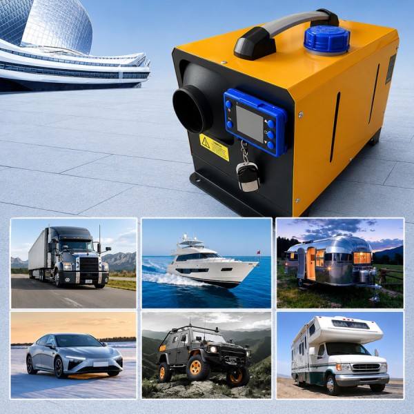 Sirocou Incalzitor portabil 8 kw rezervor 5L 12-24V 8KW rulota camper garaj casa, diesel Telecomanda,programare din telefon Bluetooth și Aplicație Android IOS