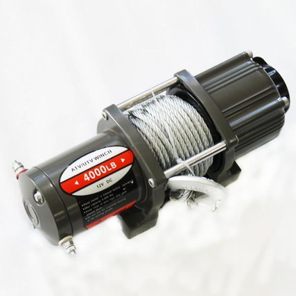Troliu Electric 12V 4000 LBS / 1818 kg cu Cablu Oțel, Telecomandă Wireless și Placă de Montaj