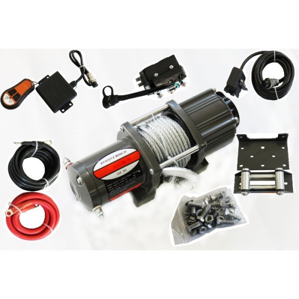 Troliu Electric  2500 kg12V 5500 LBS / cu Cablu Oțel 15,2 m și Telecomandă Wireless