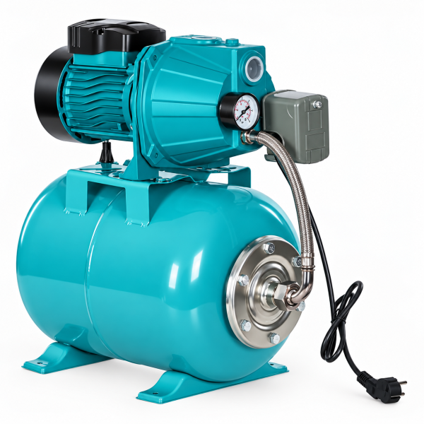 Hidrofor 750W cu Vas 50L, Debit 50 L/min, Înălțime Pompare 42 m, Presostat și Manometru