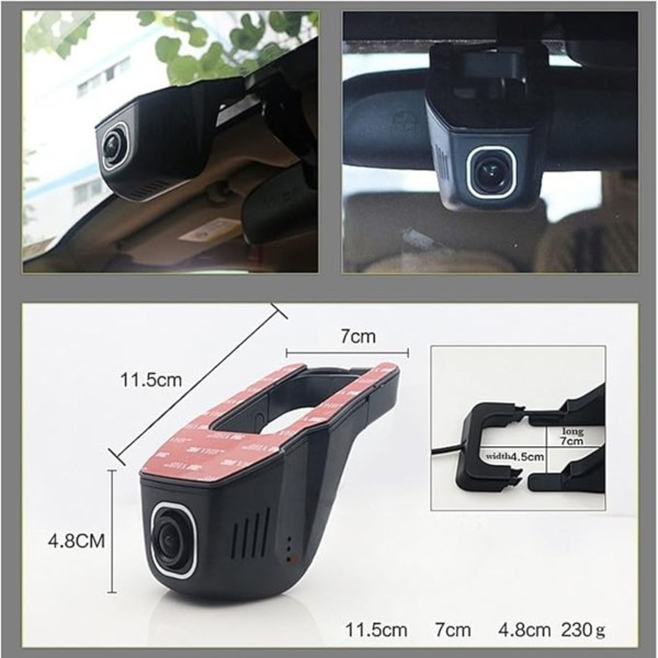 Camera Auto DVR Vw golf 4 cu montaj la oglinda retrovizoare  WiFi Full HD 1080P, Supraveghere Parcare 24H, Novatek 96672, G-Sensor