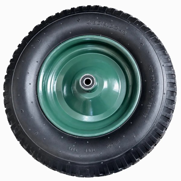 Roata completa  roaba 4.80/4.00-8, cu camera, ax și rulmenți, janta metalica, capacitate 195 kg