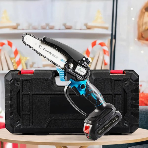 Mini Drujba Electrica cu Acumulator, 600W, 18,5V, 2 Baterii Li-Ion 1500 mAh, Compatibilă Makita, cu Valiză de Transport