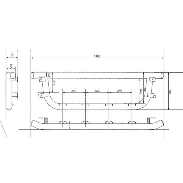 Bullbar/Bara Proiectoare Inox Grila Partea Inferioara Volvo FM