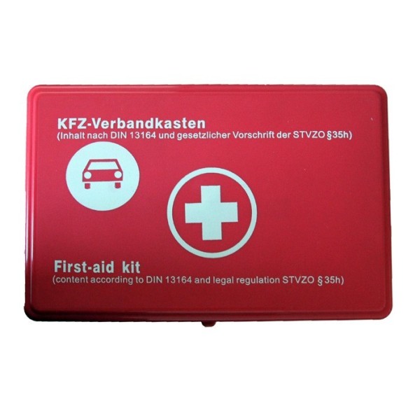 Trusa Auto Medicala prin ajutor cutie Rosie ,valabilitate 5 ani