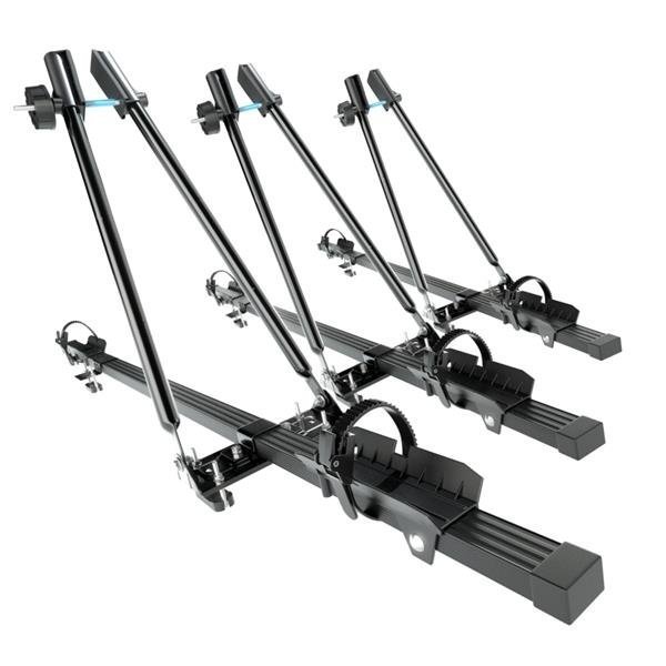 Suporti Bicicleta pentru 3 biciclete montate pe bare portbagaj auto din otel sau aluminiu