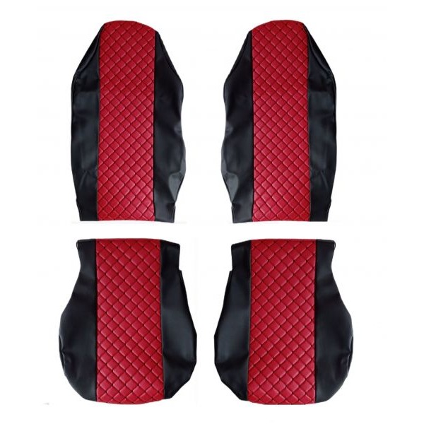 Huse Scaune piele Scania R piele romb culoare Rosu, Editie Speciala