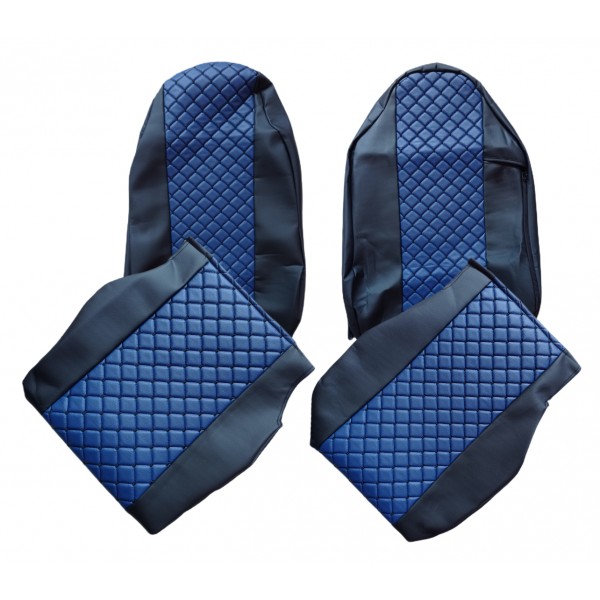 Huse Scaune piele Scania R piele romb culoare Albastru, Editie Speciala