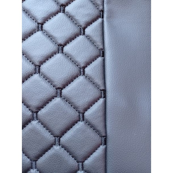 Pachet Interior Huse Scaune si covorase piele IVECO EUROCARGO 2+1 (3 LOCURI) 2019-2024 piele romb culoare Negru