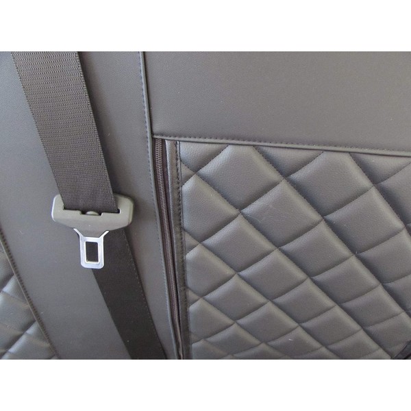Huse Scaune Iveco Daily 2017 culoare Negru din piele romb cu masuta si cotiera sofer  Editie Speciala
